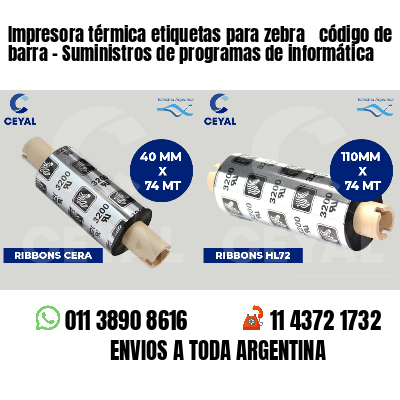 Impresora térmica etiquetas para zebra  código de barra - Suministros de programas de informática